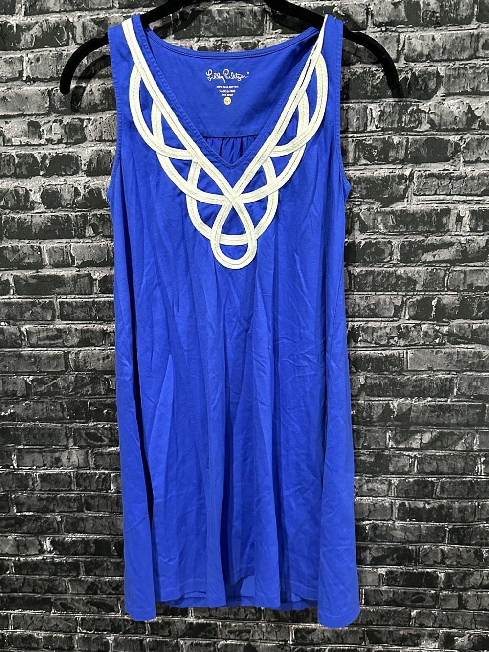 Lilly Pulitzer Cobalt Blue Sleeveless Dress with White Rope Trim